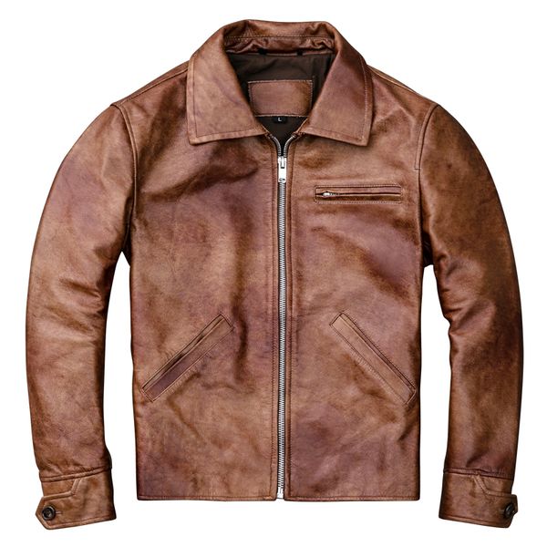 2019 vintage brown men american casual style leather jacket plus size xxxxl genuine cowhide autumn natural coat ing, Black
2019 vintage brown men american casual style leather jacket plus size xxxxl genuine cowhide autumn natural coat ing, Black