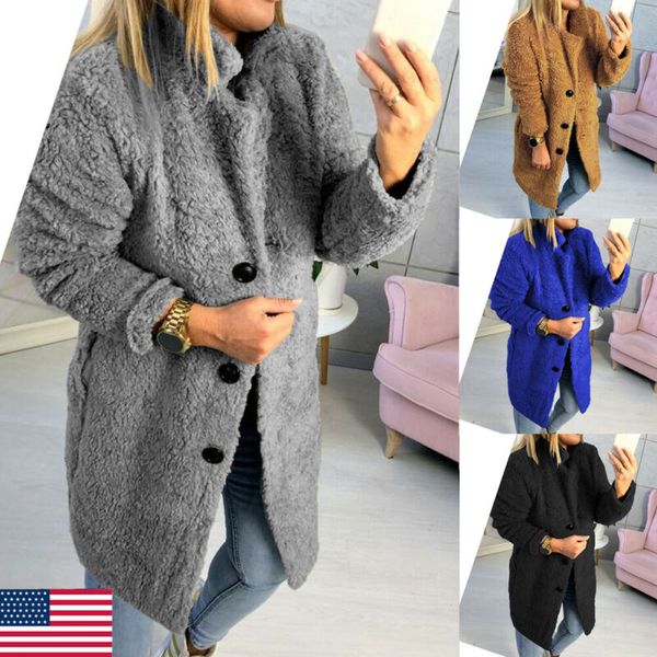 goocheer women faux fur long jacket female winter single breasted thick warm solid coat fleece soft long outerwear, Black
goocheer women faux fur long jacket female winter single breasted thick warm solid coat fleece soft long outerwear, Black
