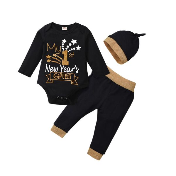 new year 3pcs newborn baby boy girl gift clothes romper pants black autumn winter outfits set, White
new year 3pcs newborn baby boy girl gift clothes romper pants black autumn winter outfits set, White