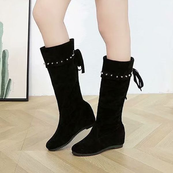 winter strap snow boots woman shoes fashion suede increased internal mid-calf boots woman shoes wedges platform zapatos de, Black
winter strap snow boots woman shoes fashion suede increased internal mid-calf boots woman shoes wedges platform zapatos de, Black