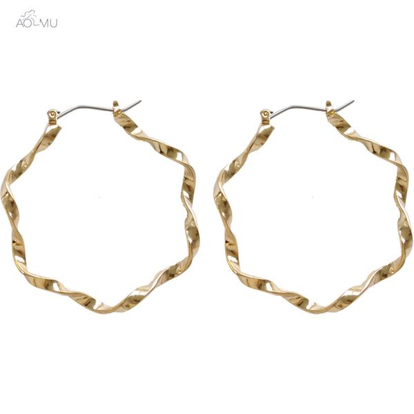 aomu new arrival simple metal gold silver twisted big circle loop hoop earrings for women gifts party wedding jewelry pendientes, Golden;silver
aomu new arrival simple metal gold silver twisted big circle loop hoop earrings for women gifts party wedding jewelry pendientes, Golden;silver