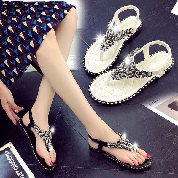 girl temperament sandal posymia flat bottom student beach sandal summer pin string water drill roman shoes, Black
girl temperament sandal posymia flat bottom student beach sandal summer pin string water drill roman shoes, Black