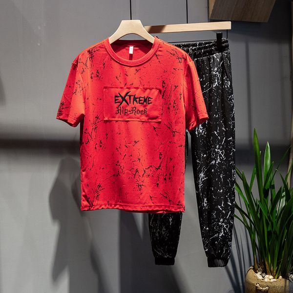 2019 new men's summer two-piece thin short-sleeved t-shirt + camouflage trousers two-piece, Gray
2019 new men's summer two-piece thin short-sleeved t-shirt + camouflage trousers two-piece, Gray