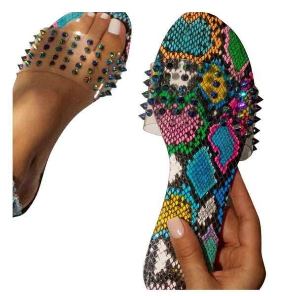 38# women rivet vintage slipper leopard sandals for women flats snake print rivets open toe slip-on casual shoe slipper, Black
38# women rivet vintage slipper leopard sandals for women flats snake print rivets open toe slip-on casual shoe slipper, Black