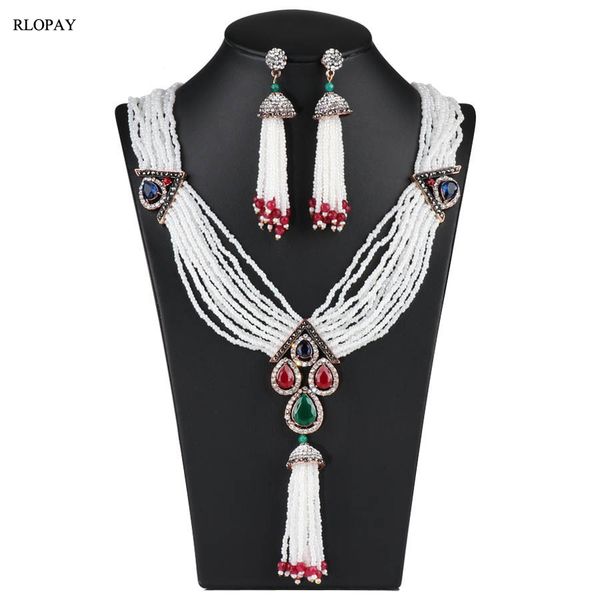 bohemia necklace and earing set handmade pearls cheer jewelry with green and red rhinestone luxury turkish jewelry, Silver
bohemia necklace and earing set handmade pearls cheer jewelry with green and red rhinestone luxury turkish jewelry, Silver