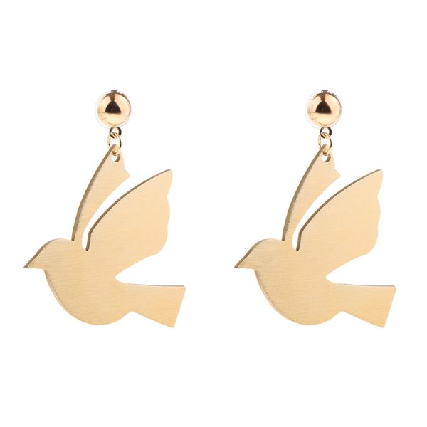 peace dove stud earring gold color punk style dangle earrings for women, Golden
peace dove stud earring gold color punk style dangle earrings for women, Golden