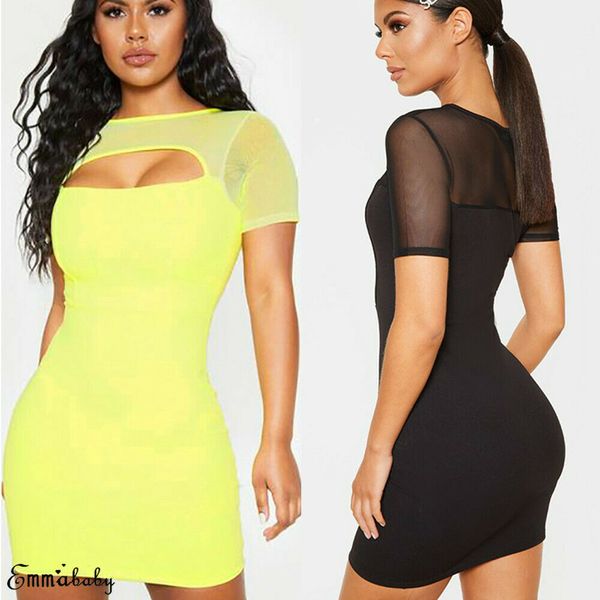 women's bodycon fluorescent yellow mini dresses mesh short sleeve stitching o neck casual evening party clubwear going out dress, Black;gray
women's bodycon fluorescent yellow mini dresses mesh short sleeve stitching o neck casual evening party clubwear going out dress, Black;gray