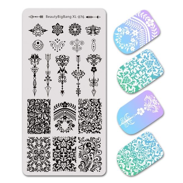 beautybigbang 6*12cm nail stamping plate flower figure vine arrow pattern stainless steel nail art printing tool stencil xl-076, White
beautybigbang 6*12cm nail stamping plate flower figure vine arrow pattern stainless steel nail art printing tool stencil xl-076, White