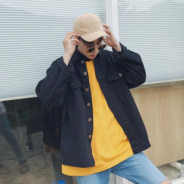 spring and autumn men's day bf working jacket korean menswear fashion men's coat long sleeved leisure jacket g0025, Black;brown
spring and autumn men's day bf working jacket korean menswear fashion men's coat long sleeved leisure jacket g0025, Black;brown