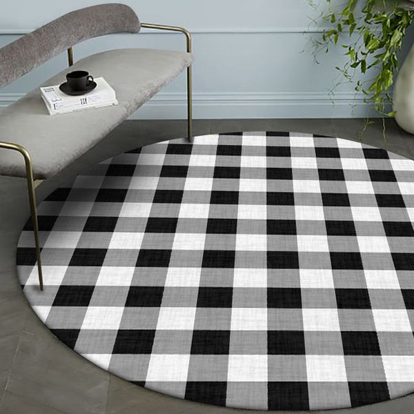 cilected modern style black and white grid round carpet living room bedroom hanging basket chair floor mat non-slip rugs
cilected modern style black and white grid round carpet living room bedroom hanging basket chair floor mat non-slip rugs