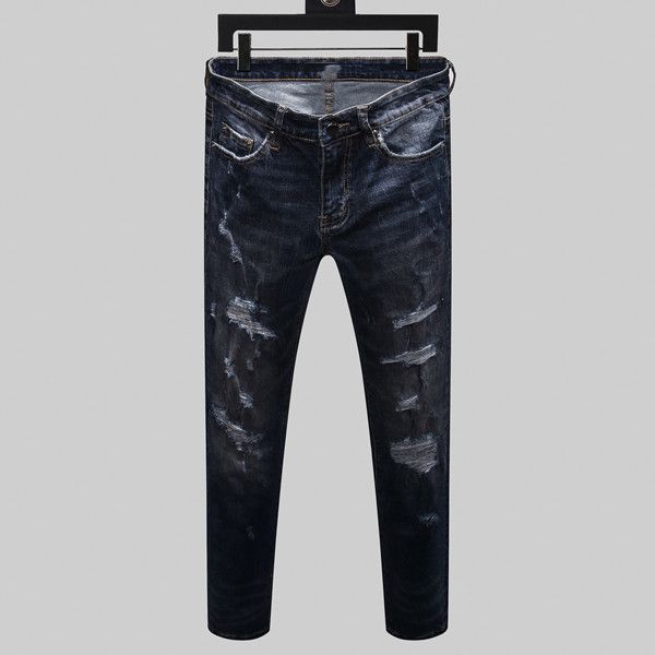 2020 european and american summer new men's casual straight straight hole fashion long jeans, designed by fashion masters, Blue
2020 european and american summer new men's casual straight straight hole fashion long jeans, designed by fashion masters, Blue