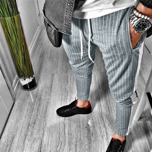 2019 men's long pants striped print fashion autumn winter striped elastic waist casual clothes trousers slim pants joggers hot, Black
2019 men's long pants striped print fashion autumn winter striped elastic waist casual clothes trousers slim pants joggers hot, Black