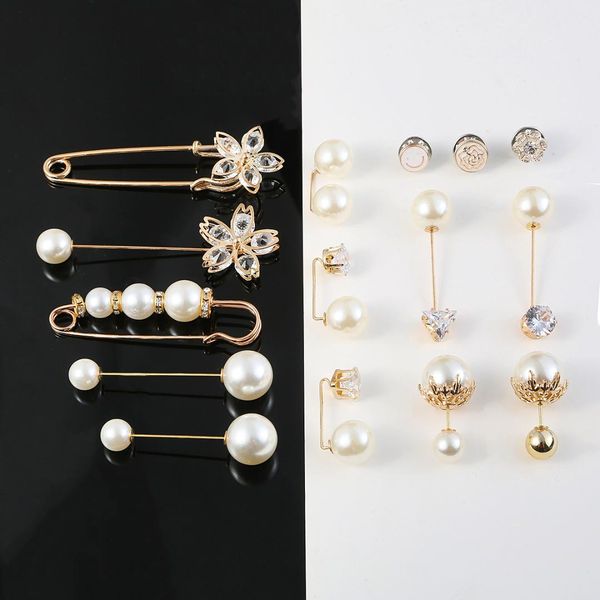 6pcs/set double head simulation pearl brooches vintage gold brooch pins for women party wedding jewelry accessories, Gray
6pcs/set double head simulation pearl brooches vintage gold brooch pins for women party wedding jewelry accessories, Gray