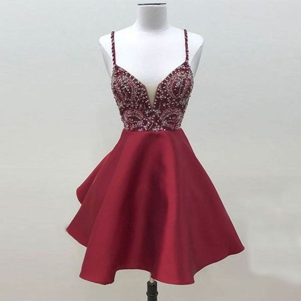 burgundy satin short mini prom dresses spaghetti beaded straps crystal a-line open back homecoming dress juniors party graduation dress new, Blue;pink
burgundy satin short mini prom dresses spaghetti beaded straps crystal a-line open back homecoming dress juniors party graduation dress new, Blue;pink