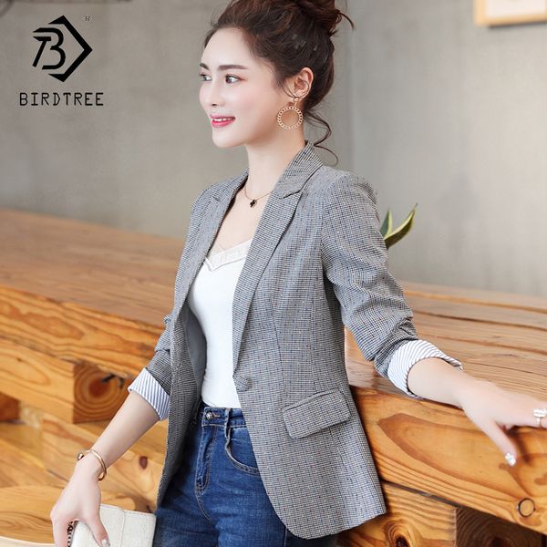 2019 new women's office lady blazers vintage plaid turn-down collar single button slim coats with pockets and bottons c88813y, White;black
2019 new women's office lady blazers vintage plaid turn-down collar single button slim coats with pockets and bottons c88813y, White;black