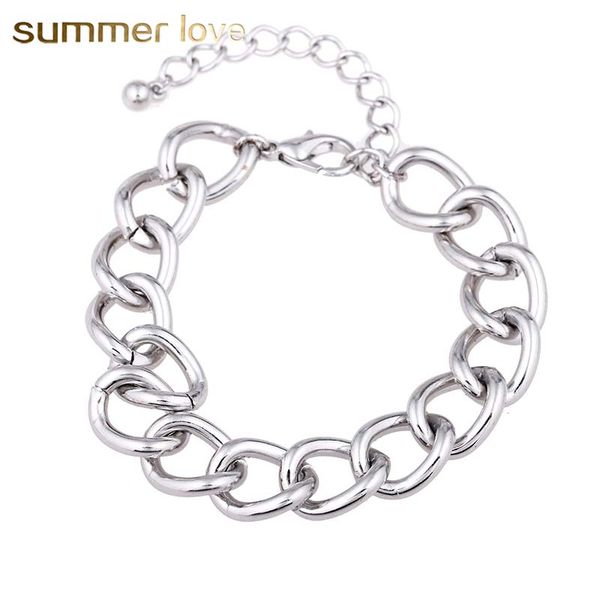 big promotion silver plating chunky bracelets for women men simple style adjustable size chain diy bracelet fashion jewelry wholesale, Black
big promotion silver plating chunky bracelets for women men simple style adjustable size chain diy bracelet fashion jewelry wholesale, Black