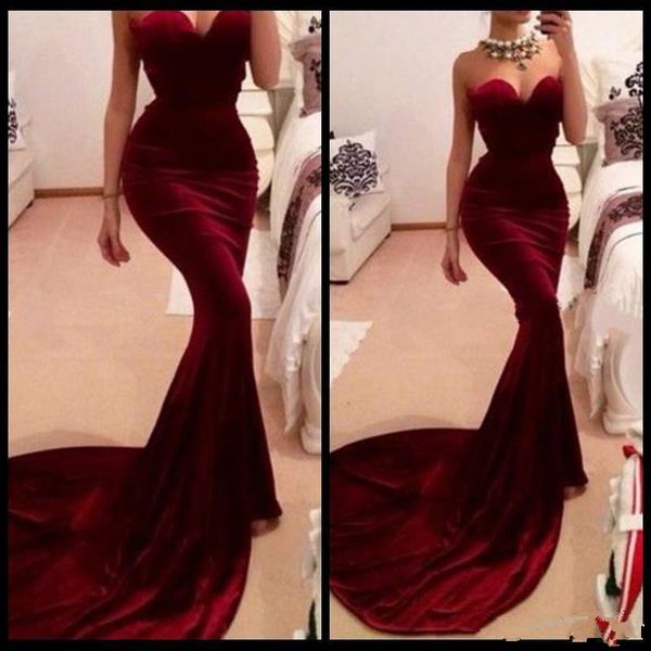 women long train fitted burgundy wine velvet evening dresses vestidos burgundy mermaid prom dresses party gowns, Black
women long train fitted burgundy wine velvet evening dresses vestidos burgundy mermaid prom dresses party gowns, Black