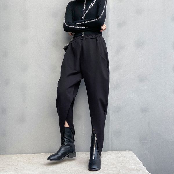 women's pants & capris johnature 2021 spring solid color loose ankle-length women elastic waist pockets slit harem female, Black;white
women's pants & capris johnature 2021 spring solid color loose ankle-length women elastic waist pockets slit harem female, Black;white