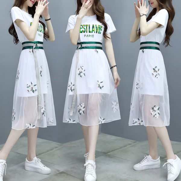 summer korean white short sleeve long transparent mesh skirts two piece set embroidery flower letter elegant 2 set womans
summer korean white short sleeve long transparent mesh skirts two piece set embroidery flower letter elegant 2 set womans