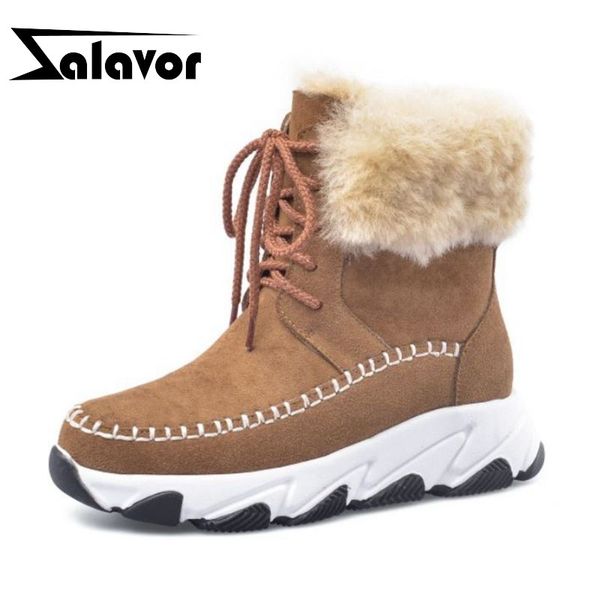 zalavor 2020 snow boots for women genuine leather ankle boots lace up warm plush fur outdoor winter women shoes size 34-39, Black
zalavor 2020 snow boots for women genuine leather ankle boots lace up warm plush fur outdoor winter women shoes size 34-39, Black