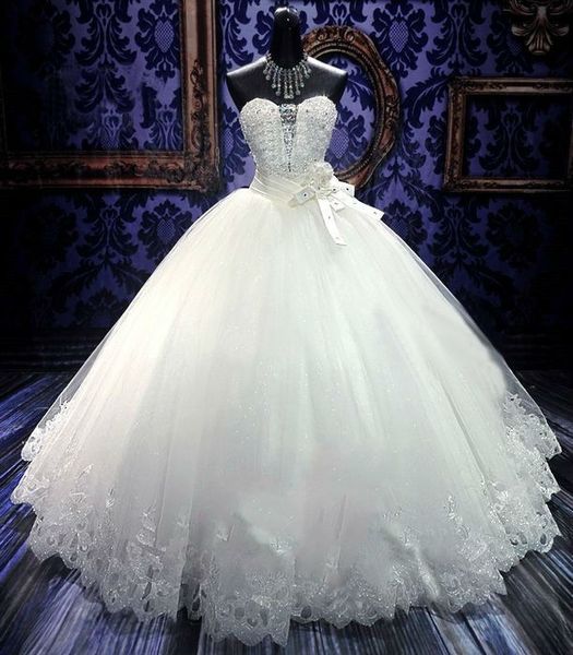 sweetheart crystal beads wedding dress 2019 new fashion korean plus sizes puffy bride married dress lace floor length vestidos, White
sweetheart crystal beads wedding dress 2019 new fashion korean plus sizes puffy bride married dress lace floor length vestidos, White