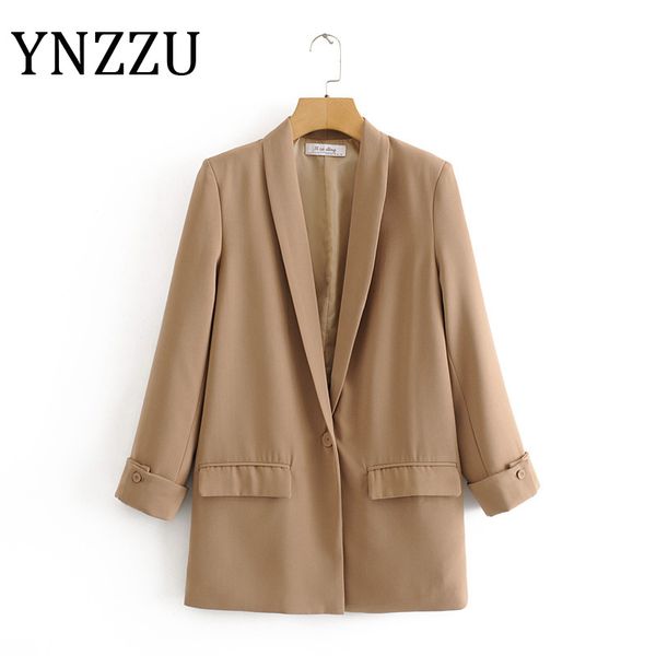 ynzzu elegant office lady blazer coat 2020 new solid single button pockets jacket for women workwear blazer feminino a1480, White;black
ynzzu elegant office lady blazer coat 2020 new solid single button pockets jacket for women workwear blazer feminino a1480, White;black
