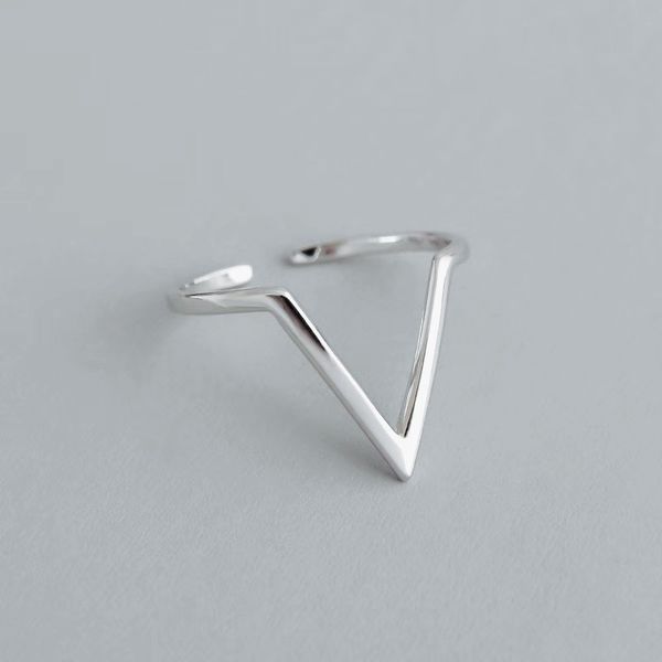 925 sterling silver fashion geometric wave letter v opening ring fine jewelry for women party personality accessories, Golden;silver
925 sterling silver fashion geometric wave letter v opening ring fine jewelry for women party personality accessories, Golden;silver