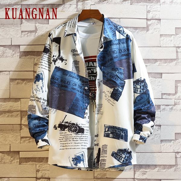 kuangnan fashion floral shirt men fashions men shirt long sleeve mens shirts casual slim fit 5xl streetwear 2019 autumn new, White;black
kuangnan fashion floral shirt men fashions men shirt long sleeve mens shirts casual slim fit 5xl streetwear 2019 autumn new, White;black