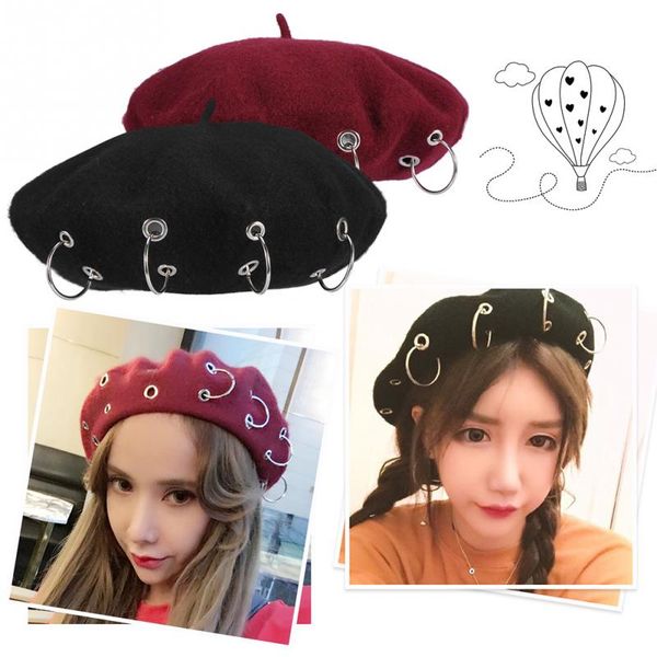 female beret wool beanie women hat painter cap with ring ornaments wool metal hoop beret cap women elegant autumn winter casual, Blue;gray
female beret wool beanie women hat painter cap with ring ornaments wool metal hoop beret cap women elegant autumn winter casual, Blue;gray