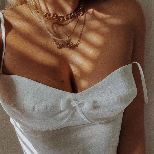 women's bow slim-fit satin camisole strap slim basic vest bottoming women's 2020 summer vintage crop camis, White
women's bow slim-fit satin camisole strap slim basic vest bottoming women's 2020 summer vintage crop camis, White
