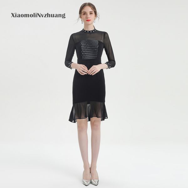 xiaomoli temperament 7-sleeve printed mesh panel fit fishtail dress new in autumn 2019, Black;gray
xiaomoli temperament 7-sleeve printed mesh panel fit fishtail dress new in autumn 2019, Black;gray