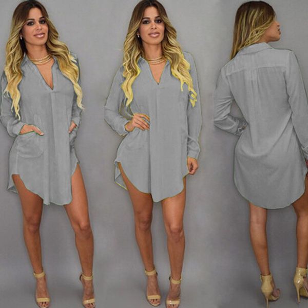 2020 women casual summer v-neck dress summer skirt loose long sleeve dress fashion autumn lapel neck, White
2020 women casual summer v-neck dress summer skirt loose long sleeve dress fashion autumn lapel neck, White