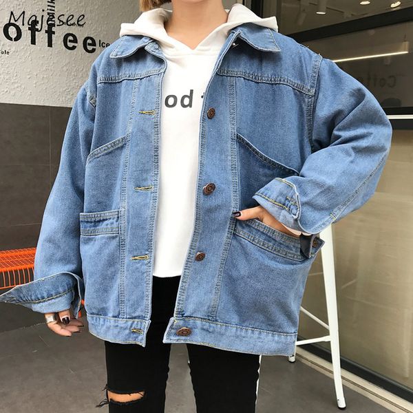 jackets women denim classic pockets single breasted womens outwear chic korean style harajuku all-match simple coats bf females, Black;brown
jackets women denim classic pockets single breasted womens outwear chic korean style harajuku all-match simple coats bf females, Black;brown