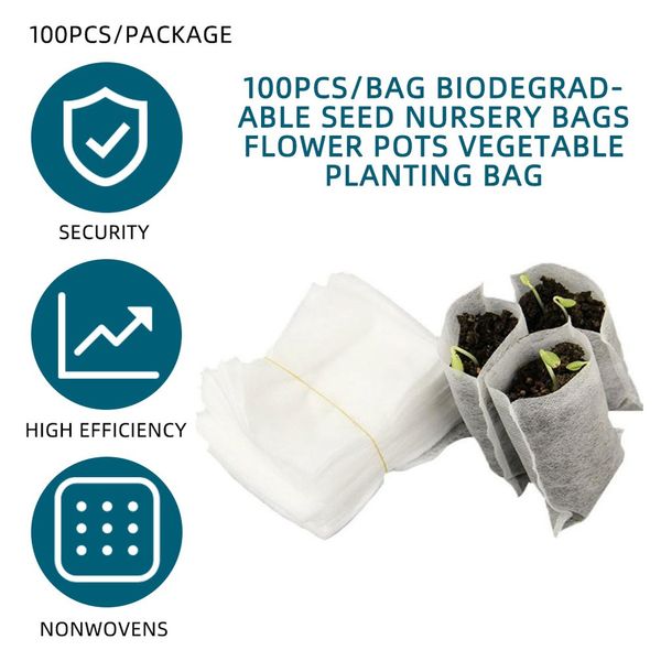 100pcs/bag biodegradable seed nursery bags nursery flower pots vegetable transplant breeding pots garden planting bag
100pcs/bag biodegradable seed nursery bags nursery flower pots vegetable transplant breeding pots garden planting bag