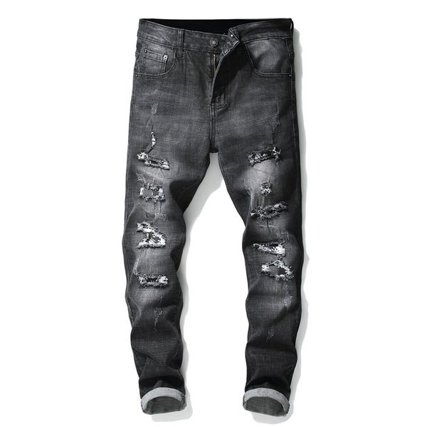 2019 new street men's jeans men's fashion hole print slim micro-elastic feet pants cotton trousers more size 30-34 36 38, Blue
2019 new street men's jeans men's fashion hole print slim micro-elastic feet pants cotton trousers more size 30-34 36 38, Blue
