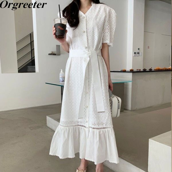 elegant temperament v-neck single-breasted hook flower hollow long dress sashes puff sleeve patchwork pleated mermaid dress, Black;gray
elegant temperament v-neck single-breasted hook flower hollow long dress sashes puff sleeve patchwork pleated mermaid dress, Black;gray