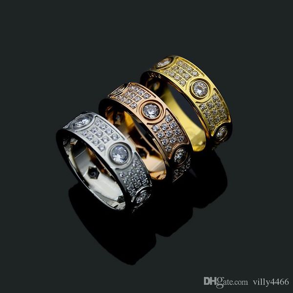 fashion brand name jewelry men / women full cz diamond love ring gold 3 color love ring titanium steel high polished lover rings choose box, Slivery;golden
fashion brand name jewelry men / women full cz diamond love ring gold 3 color love ring titanium steel high polished lover rings choose box, Slivery;golden