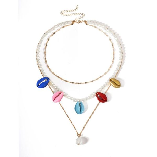 pendant necklaces bohemian fashion multi-layer pearl necklace natural shell colorful ladies jewelry charm collier de perles pour femmes, Silver
pendant necklaces bohemian fashion multi-layer pearl necklace natural shell colorful ladies jewelry charm collier de perles pour femmes, Silver