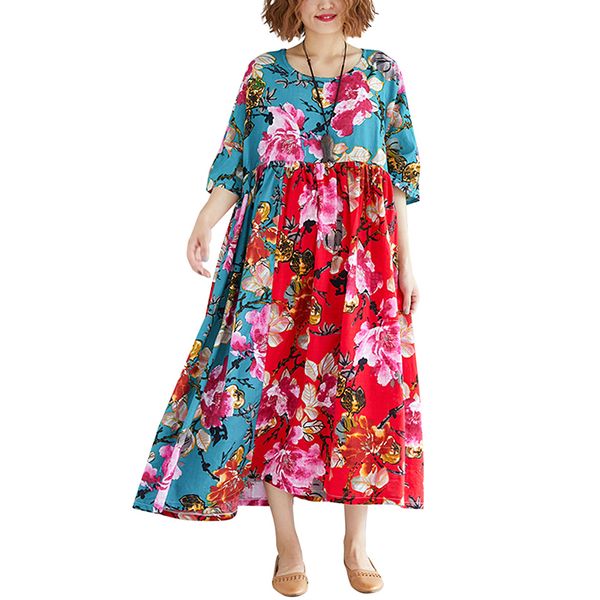 vintage plus size women loose dress floral print o neck raglan short sleeve summer dress baggy large size oversized maxi, Black;gray
vintage plus size women loose dress floral print o neck raglan short sleeve summer dress baggy large size oversized maxi, Black;gray