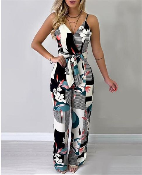 casual sleeveless strap jumpsuit women summer loose floral print wide leg pants suits playsuit spaghetti strap sashes jumpsuits, Black;white
casual sleeveless strap jumpsuit women summer loose floral print wide leg pants suits playsuit spaghetti strap sashes jumpsuits, Black;white