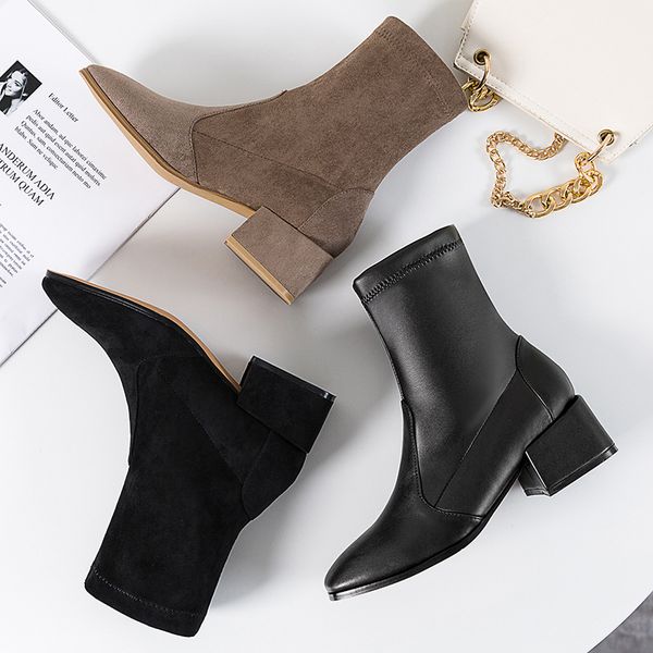 soft suede leather winter boots women patchwork plush warm footwear snow botines stretch ladies ankle botas chunky heels, Black
soft suede leather winter boots women patchwork plush warm footwear snow botines stretch ladies ankle botas chunky heels, Black
