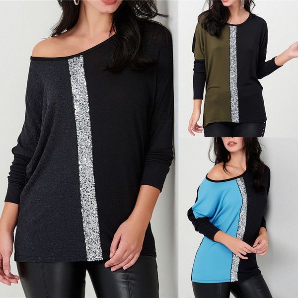 2019 new style fashion women casual loose long sleeve patchwork sequined o neck cotton blouse, White
2019 new style fashion women casual loose long sleeve patchwork sequined o neck cotton blouse, White