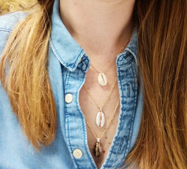 hree layers of shell pendant necklace natural shell gold cowrie women friend cowry seashell creative necklace bohemian jewelry
hree layers of shell pendant necklace natural shell gold cowrie women friend cowry seashell creative necklace bohemian jewelry