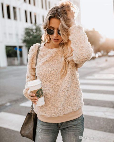 fleece sweatshirt fluffy loose fashion womens clothes spring autumn long sleeve casual clothes designer solid womens, Black
fleece sweatshirt fluffy loose fashion womens clothes spring autumn long sleeve casual clothes designer solid womens, Black