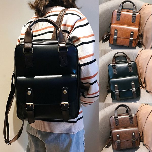 women's backpack retro style solid color leather shoulder bags female large capacity backpack casual student bag bolsa feminina
women's backpack retro style solid color leather shoulder bags female large capacity backpack casual student bag bolsa feminina