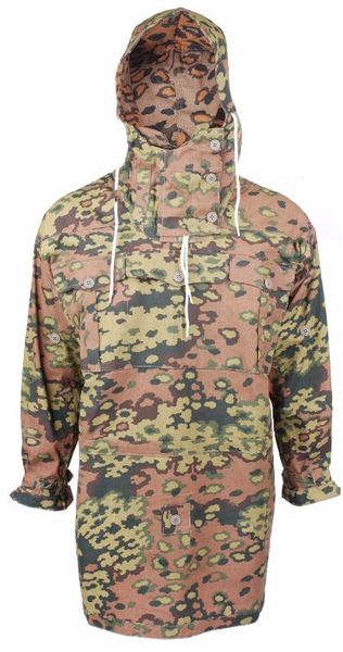 tomwang2012 wwii german spring and autumn oak camo uniform reversible mountain anorak smock collection war reenactments, Black;red