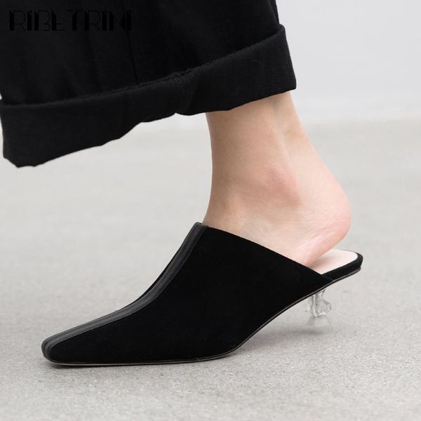 ribetrini ladies med heels natural suede shoes woman summer comfort leather insole pumps women summer holiday slip-on mules, Black
ribetrini ladies med heels natural suede shoes woman summer comfort leather insole pumps women summer holiday slip-on mules, Black