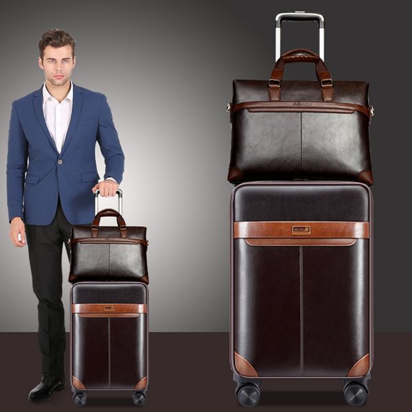 caludan men business pu leather rolling luggage set spinner high capacity trolley suitcase wheels carry on travel bag trunk
caludan men business pu leather rolling luggage set spinner high capacity trolley suitcase wheels carry on travel bag trunk