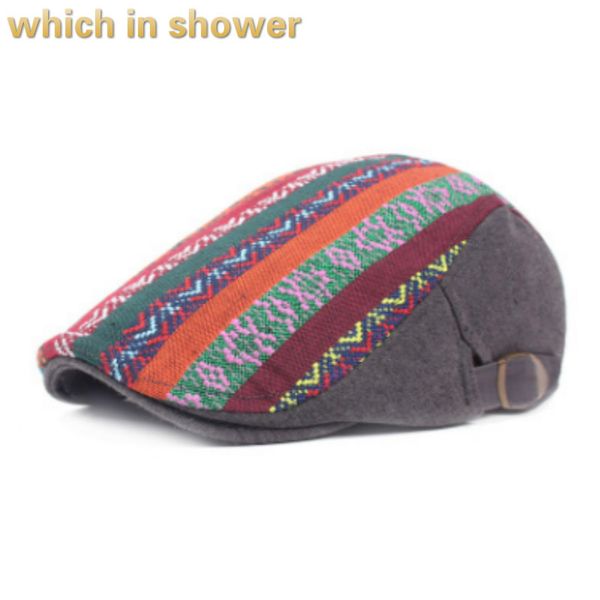 which in shower autumn spring vintage beret women men patchwork flat cap embroidery retro peaked cap male female flat sun hat, Blue;gray
which in shower autumn spring vintage beret women men patchwork flat cap embroidery retro peaked cap male female flat sun hat, Blue;gray