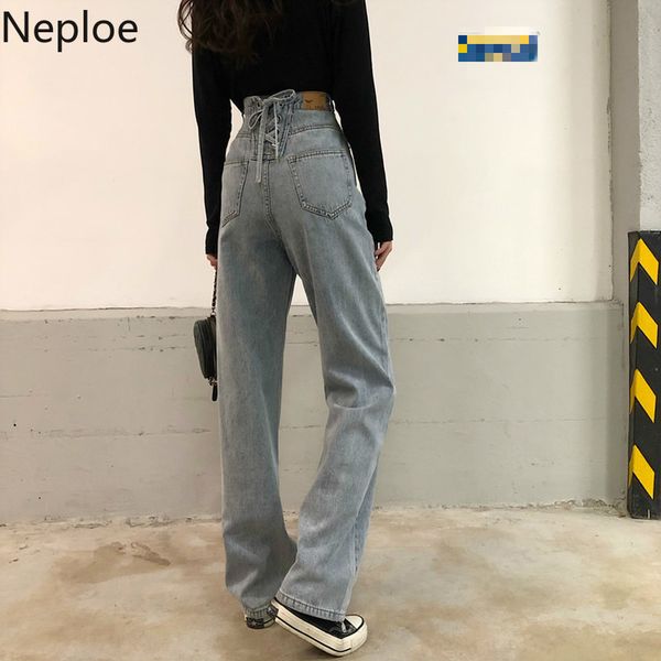 neploe knot drawstring women jeans spring 2020 solid high waist zipper button ladies pants loose wide leg female trousers 81327, Blue
neploe knot drawstring women jeans spring 2020 solid high waist zipper button ladies pants loose wide leg female trousers 81327, Blue